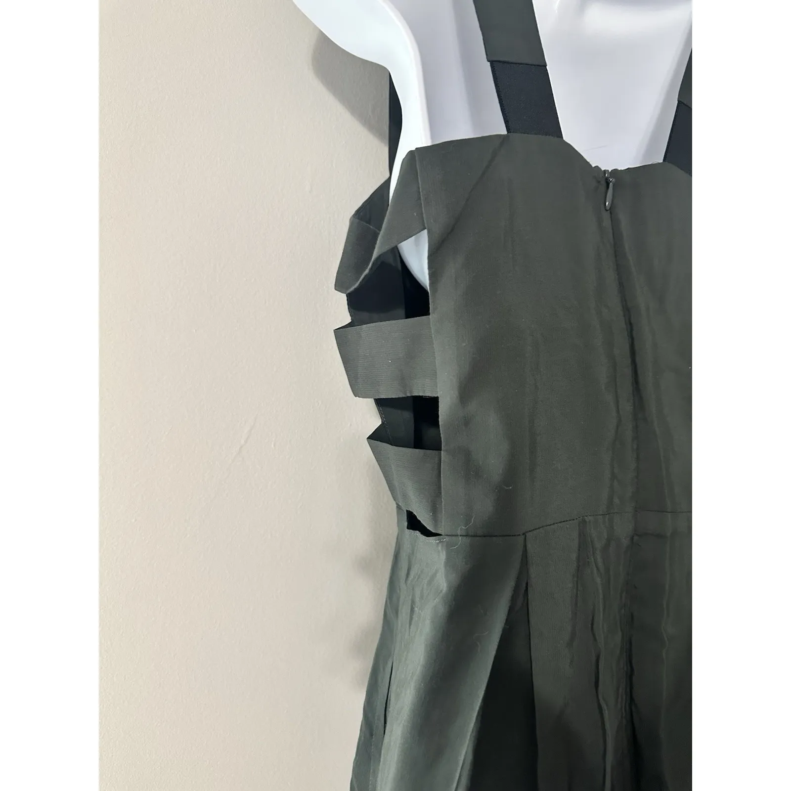 MASON by Michelle Mason Charcoal Grey Cutout Square Neck Skater Mini Dress 4 - Image 5