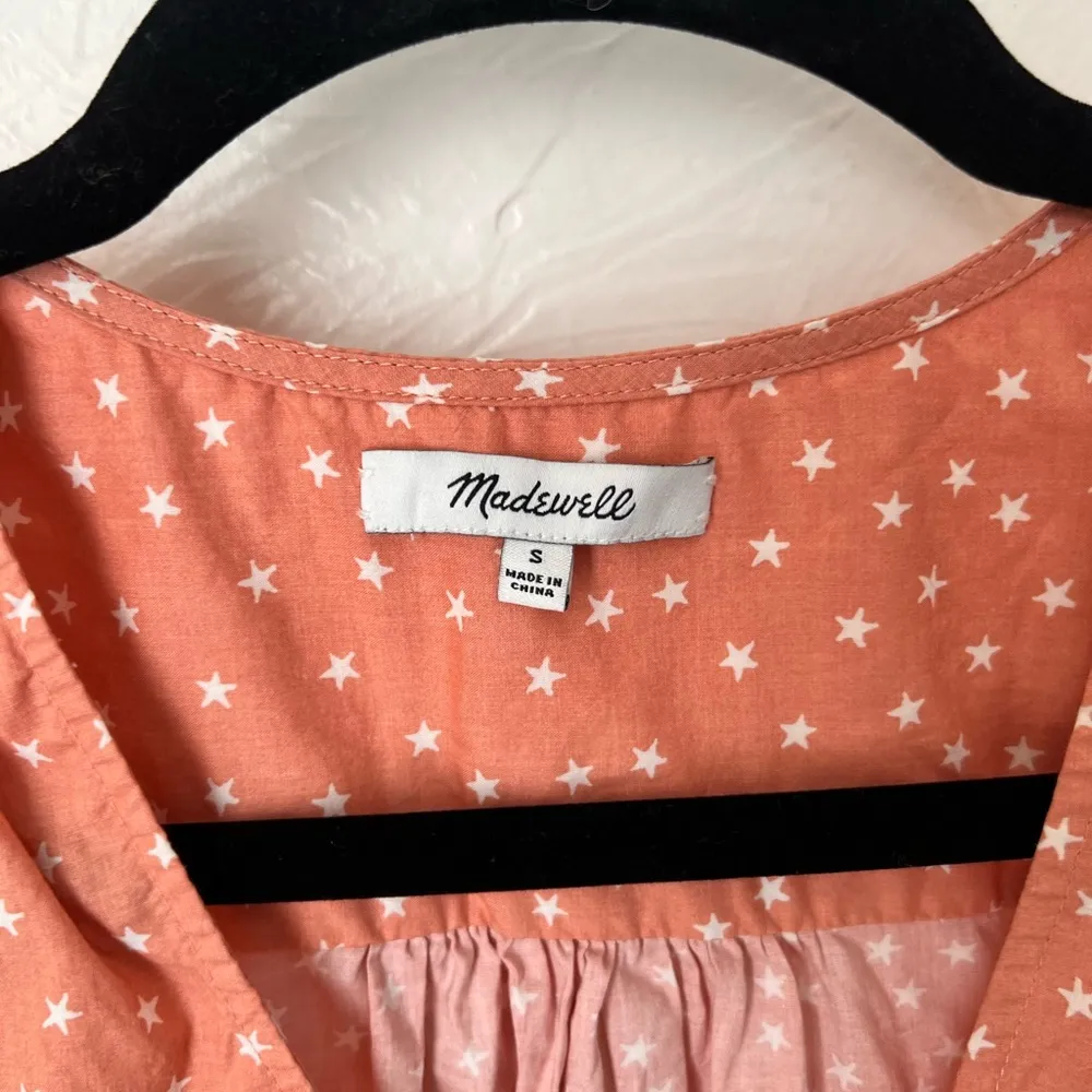 Madewell Star Scatter coral wrap shirt▪️size S - Image 5