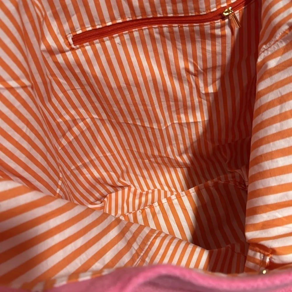 Shiraleah Pink Bag tote beach terry cloth pockets NEW carry all - Image 2