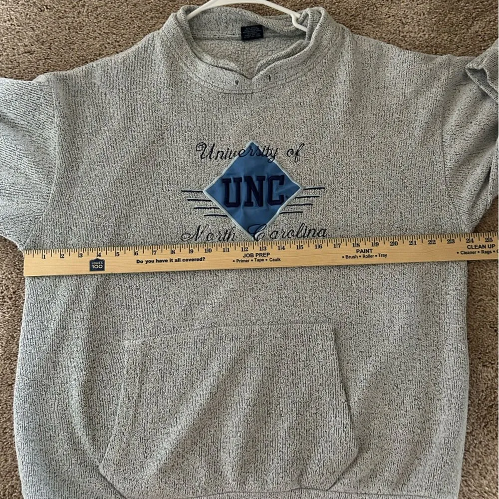 UNC Tarheel Grey Sweatshirt Size XL Made in USA Fangear Casual Athletic Sport Blue - Image 7