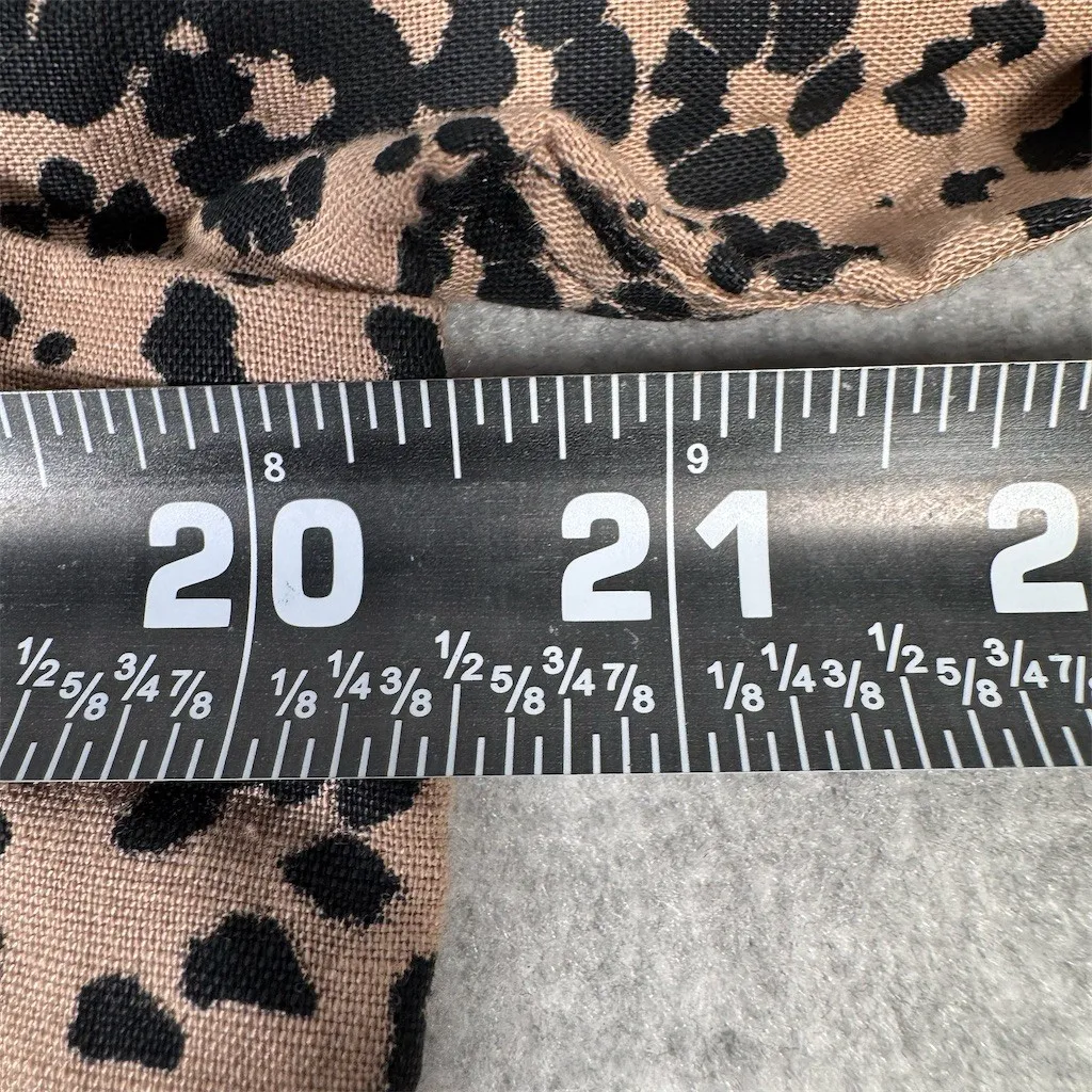 J.Crew Shirt Womens Size M Leopard Print Linen Cotton Button Up Brown Size M - Image 10