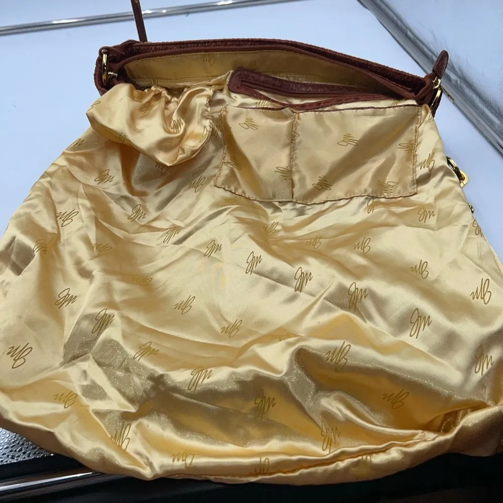 Joy Mangiano Large Snake Emboseed Fold Over Shoulder Bag Brown - Image 10