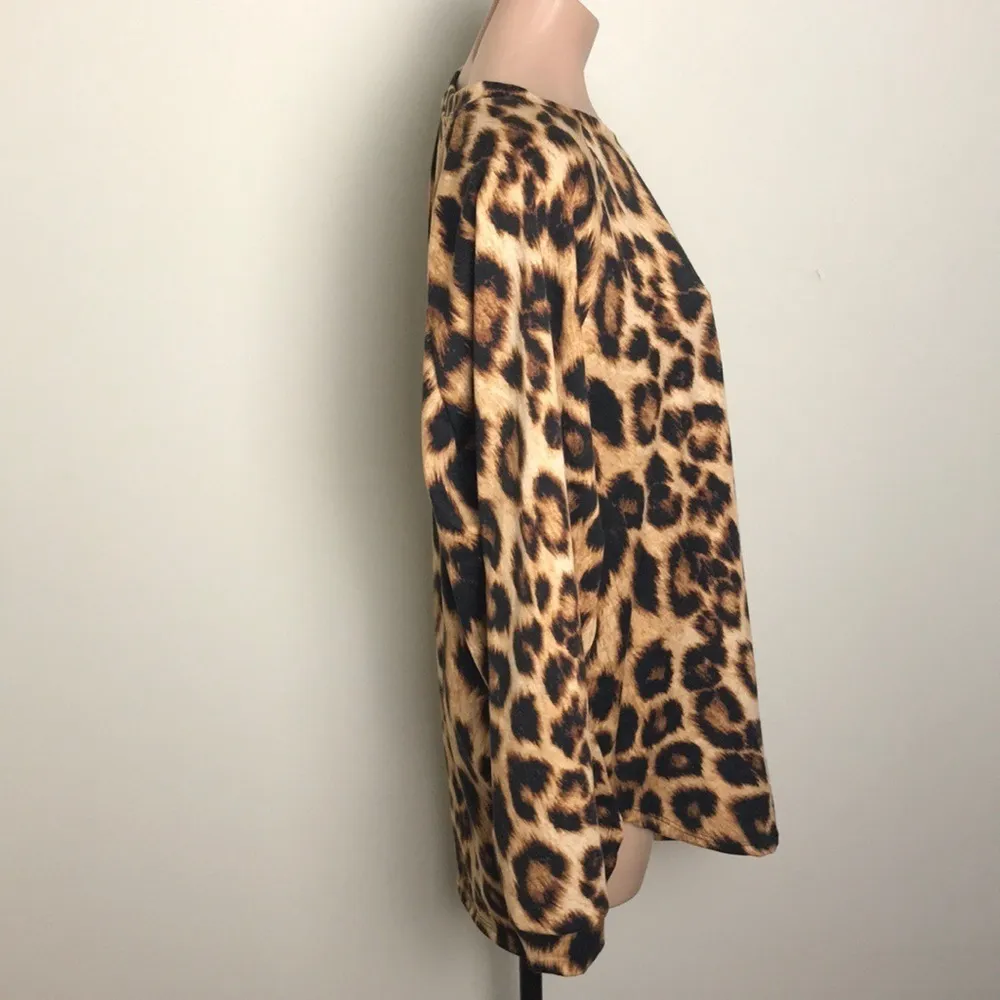 The Mint Julep Leopard Easy Like Sunday Pullover Brown Size M - Image 3