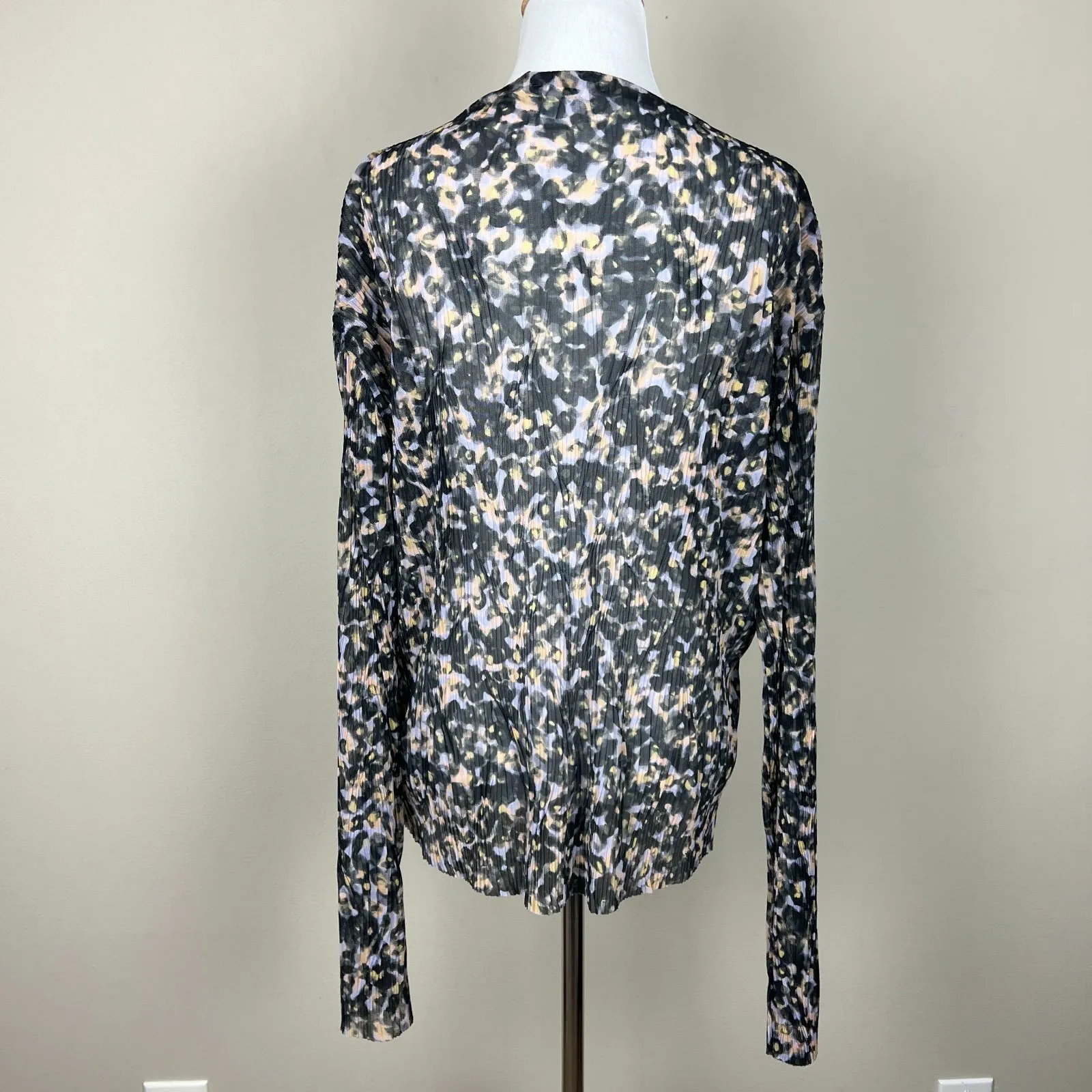 Stockholm Atelier & Other Stories‎ Top Womens Large High Neck Animal Print Sheer - Image 7