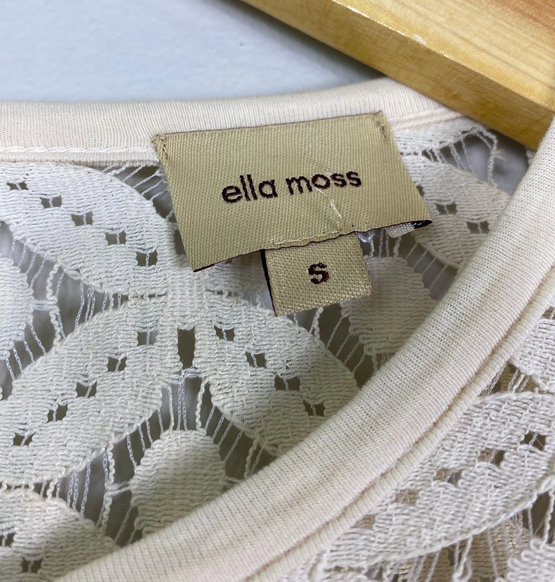 Cream  Lace Blouse S - Image 3