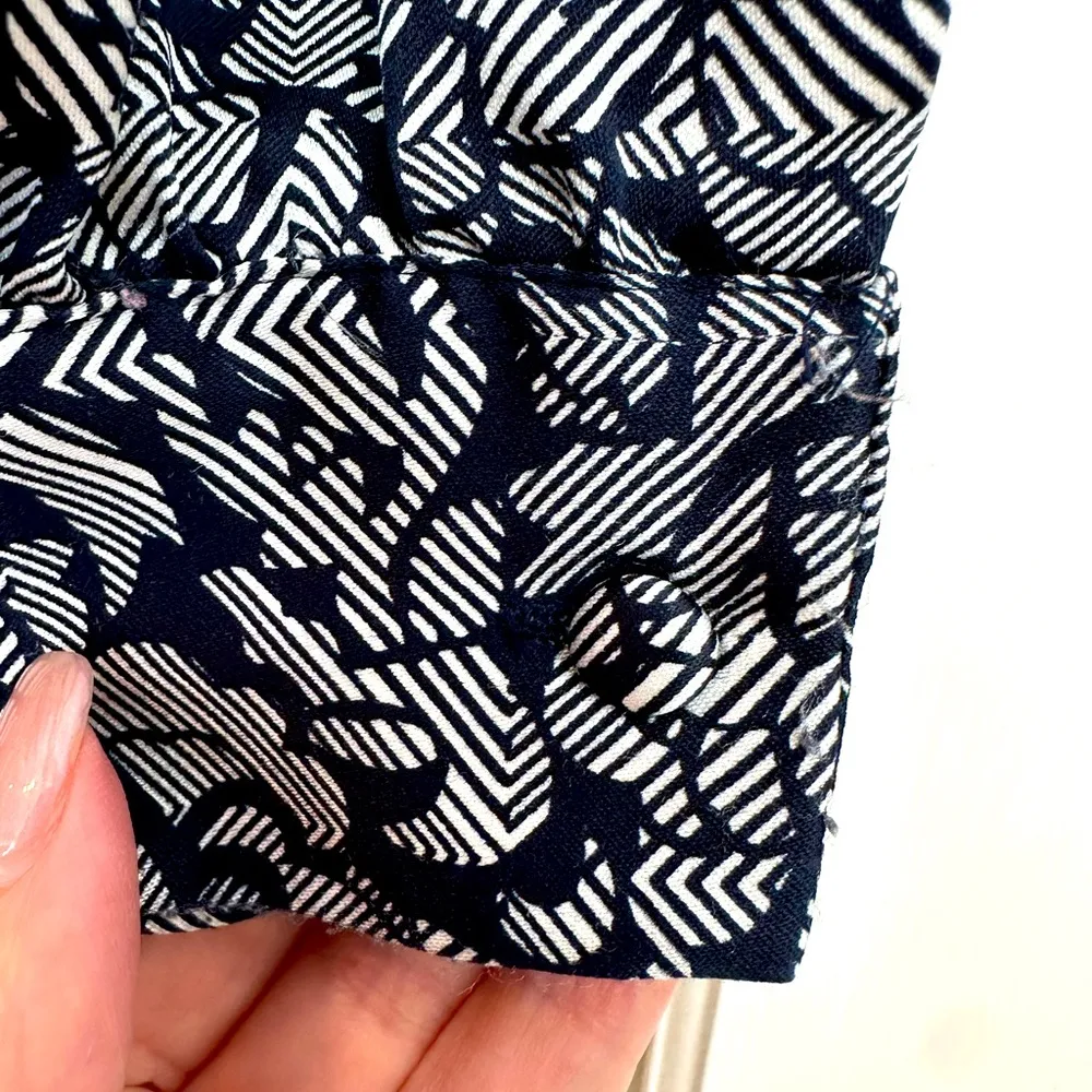 Vintage Diane Von Furstenberg Blue Floral Long Sleeve Pleated Blouse Size 12 L - Image 6