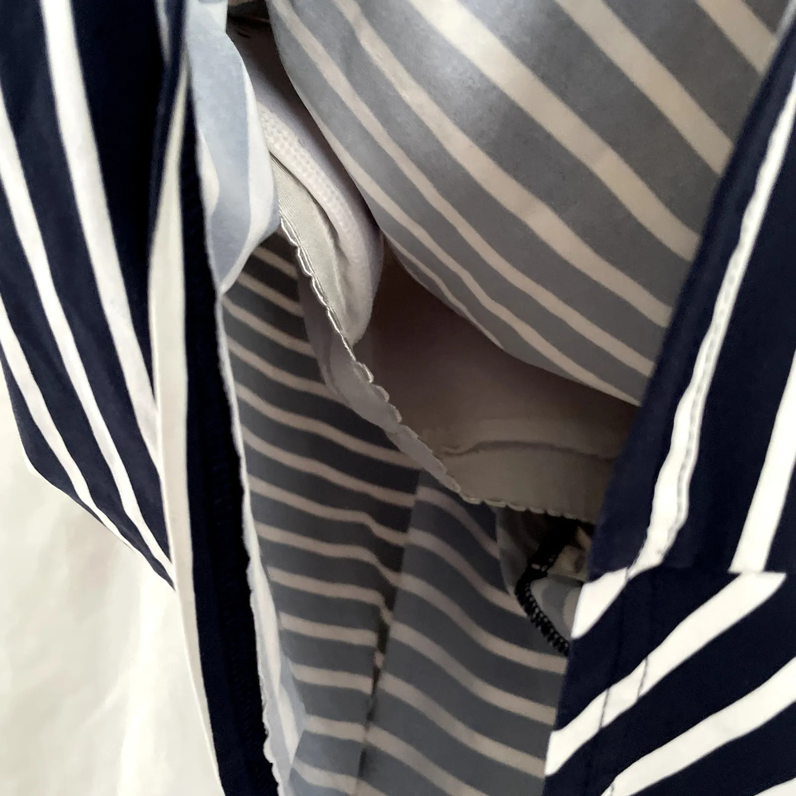 Lands' End vintage navy white tankini top padded sailor style women's 18W nylon - Image 4