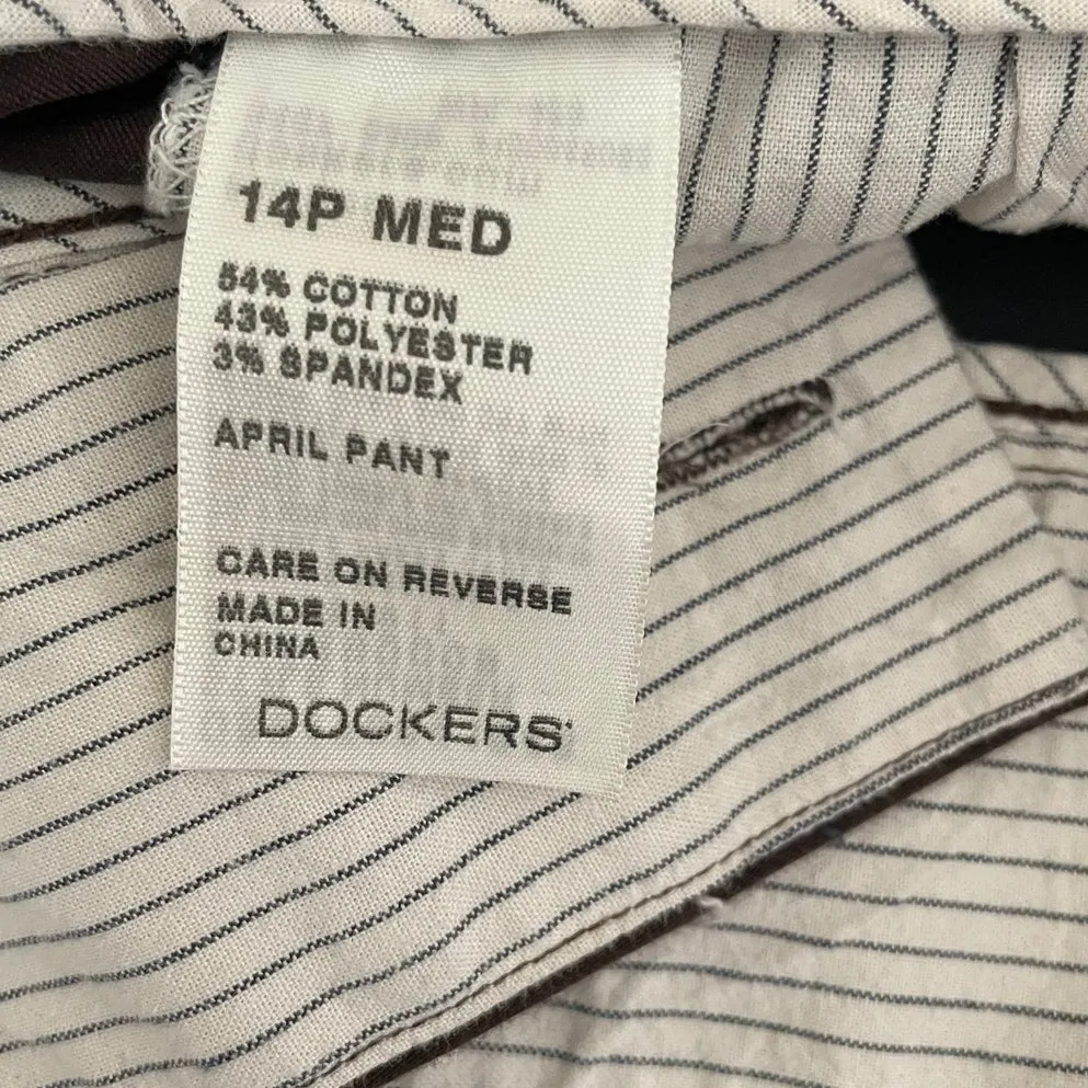 Dockers Women Pants 14P Mid Rise Curvy Minimalistic Neutral Office Casual Comfy - Image 8