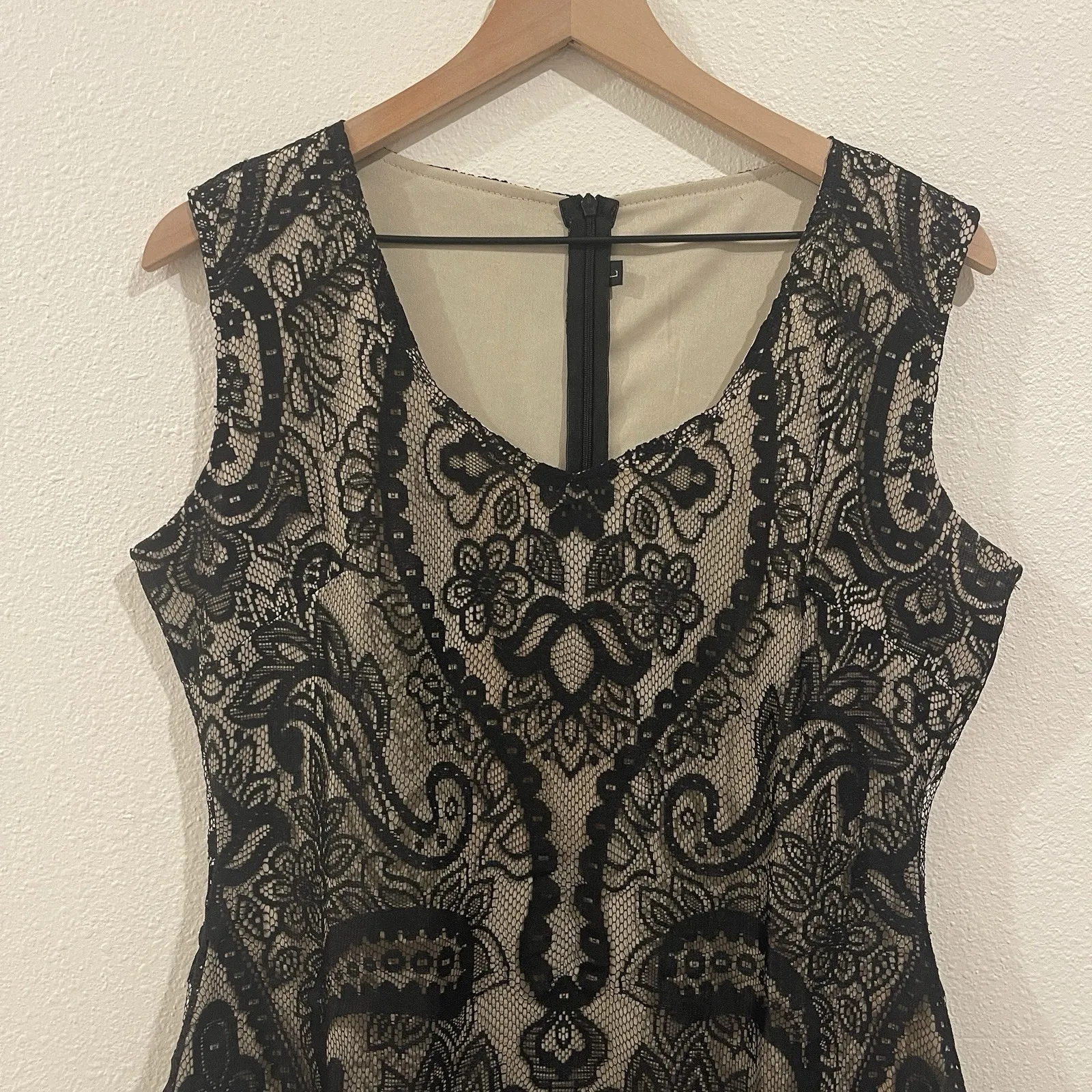 Flapper Dress Women Sz Lg Black 1920s Gatsby Flapper Party Holiday NYE Lace Sexy - Image 2