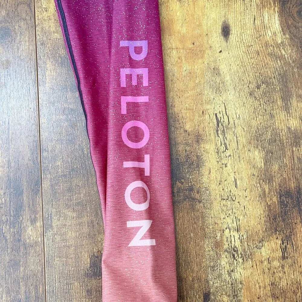 Peloton Womens Leggings Sz Small High Waist X Sunrise Fade Sparkle Compression - Image 7