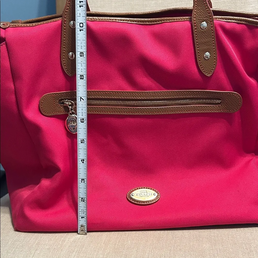 Coach Sawyer Tote, in Pink and Brown - Image 16