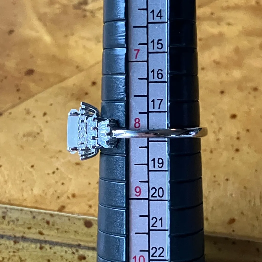 Natural Rainbow Moonstone Sterling Silver Ring Size 8 - Image 8