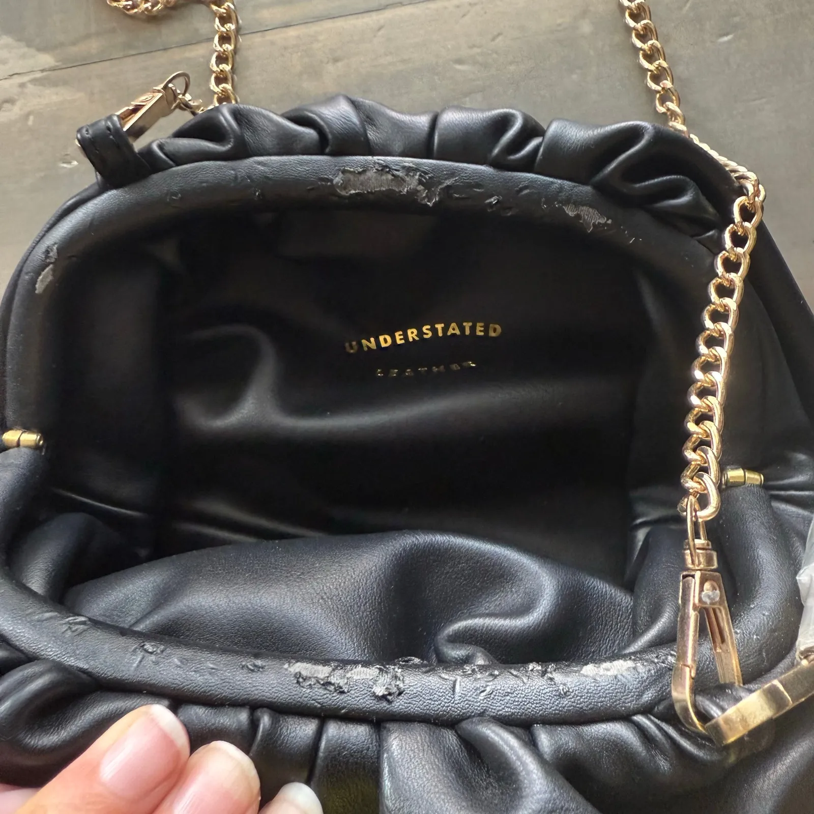 Understated Leather Black Crescent Vegan Leather Crossbody - Image 3