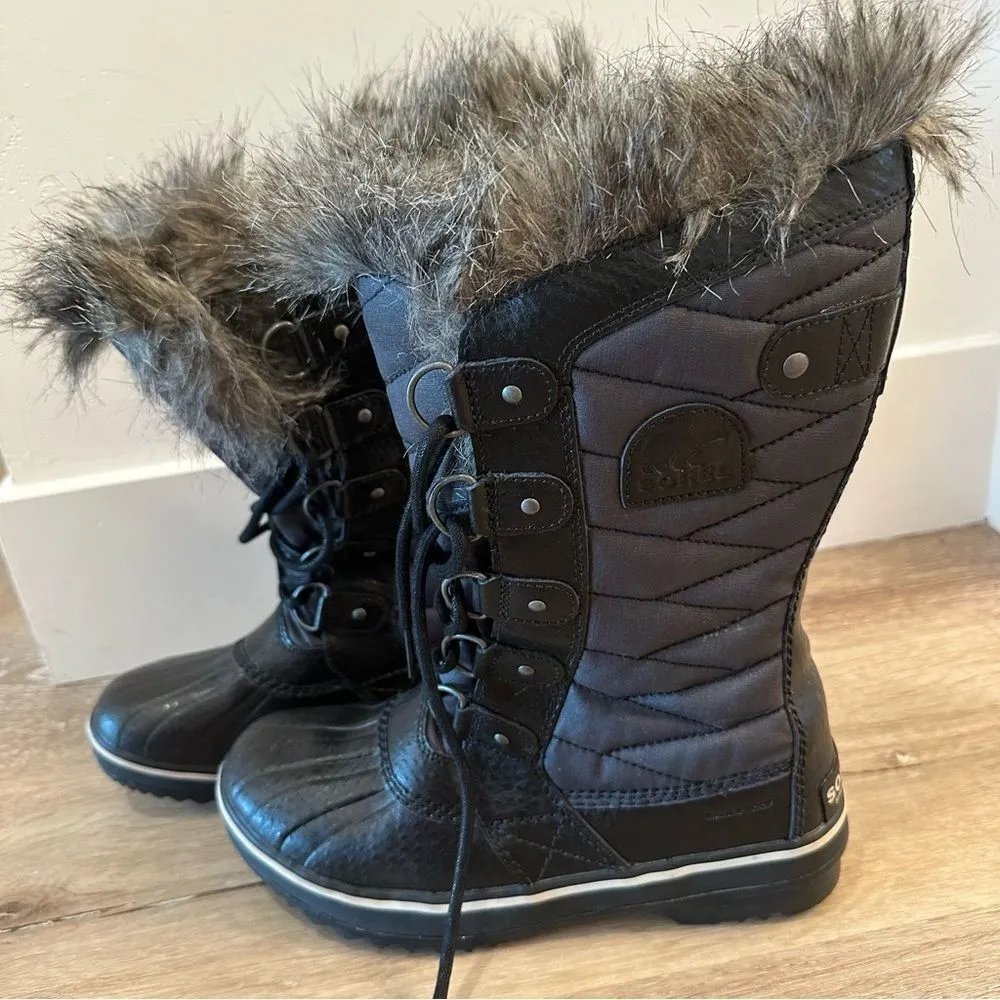 Sorel Tofino II Knee High Lace Up Waterproof Black Boots 7.5 - Image 8