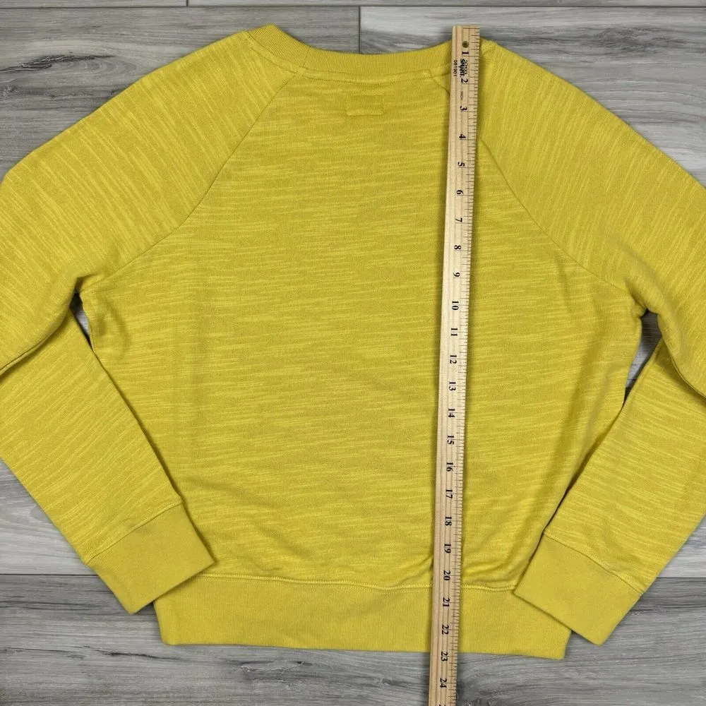J. Crew Saratoga Springs Yellow Vintage Fleece‎ Pullover Sweatshirt NWT Sz XS - Image 5