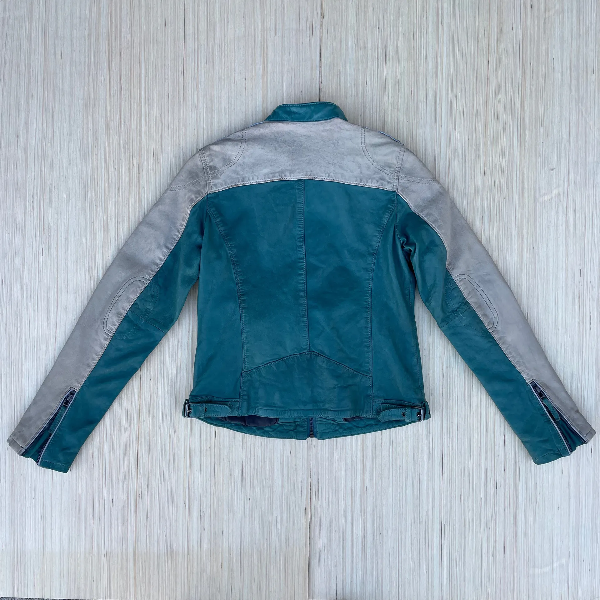 Pattie RF lambskin leather racing style jacket size US 8 M medium - Image 8