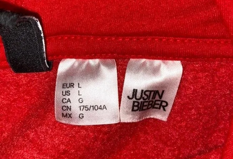 Purpose Tour Cropped Hoodie Red Size L - Image 3