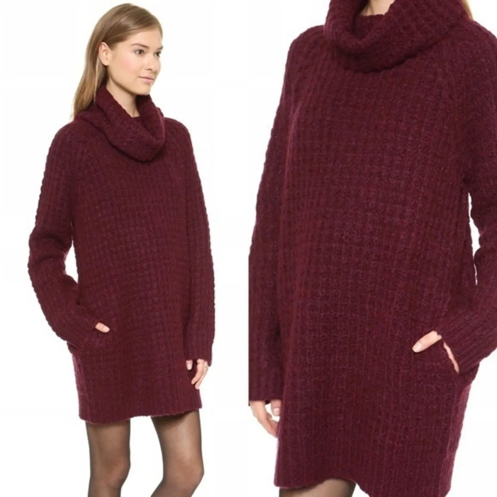 ELIZABETH AND JAMES Sweater Dress Womens Size Medium Wool Alpaca Elevated Indie - Image 3