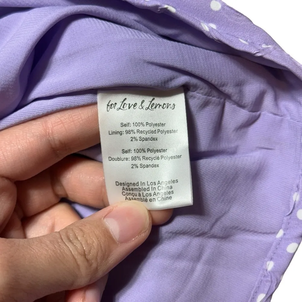 For Love & Lemons Lavender Sleeveless Chelsea Mini Dress US 2X - Image 6