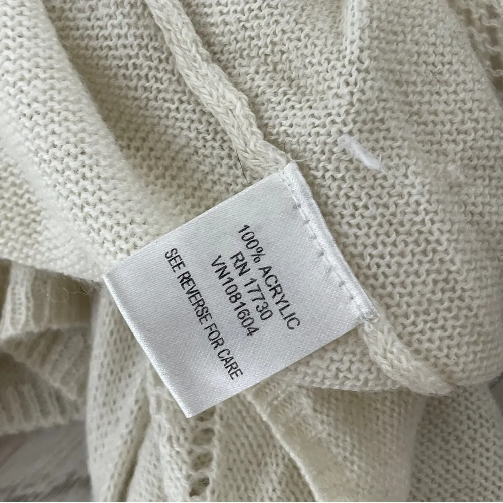 xhilaration Crop Cardigan vintage womens Cream (large) lightweight pointelle - Image 9