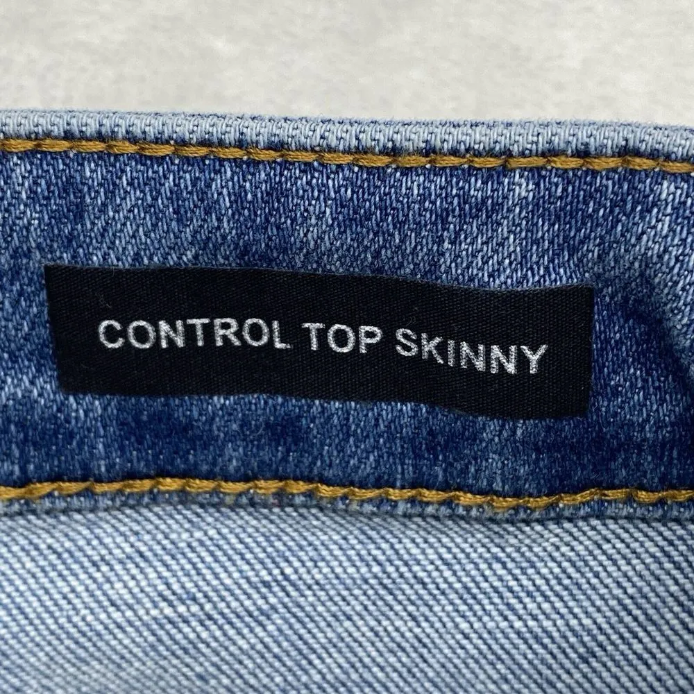 Judy Blue jeans Womens 3/2 Control top skinny Distressed High Rise‎ Blue Denim - Image 9