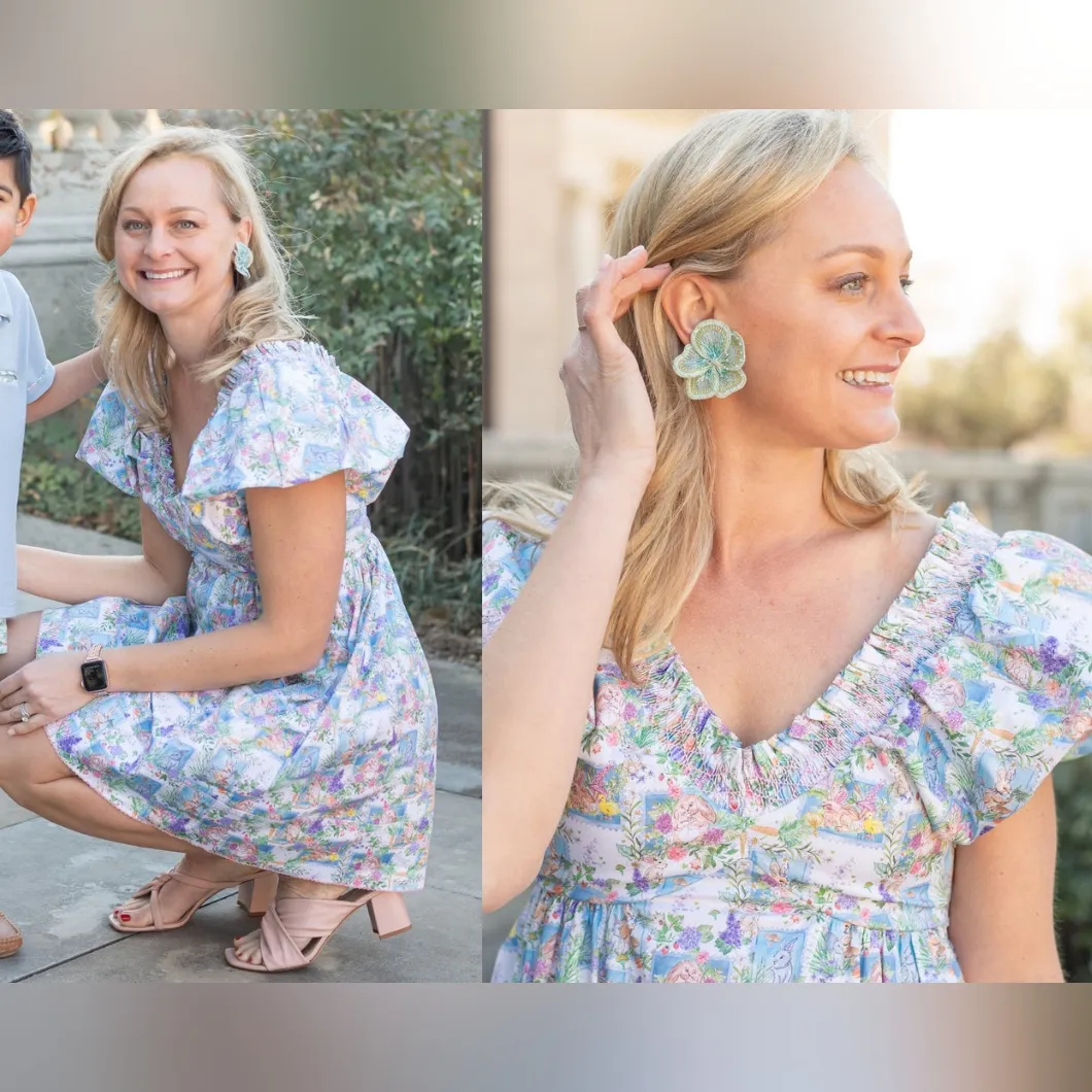 Dondolo Mia Dress Bunny Postage Blue Size L - Image 2