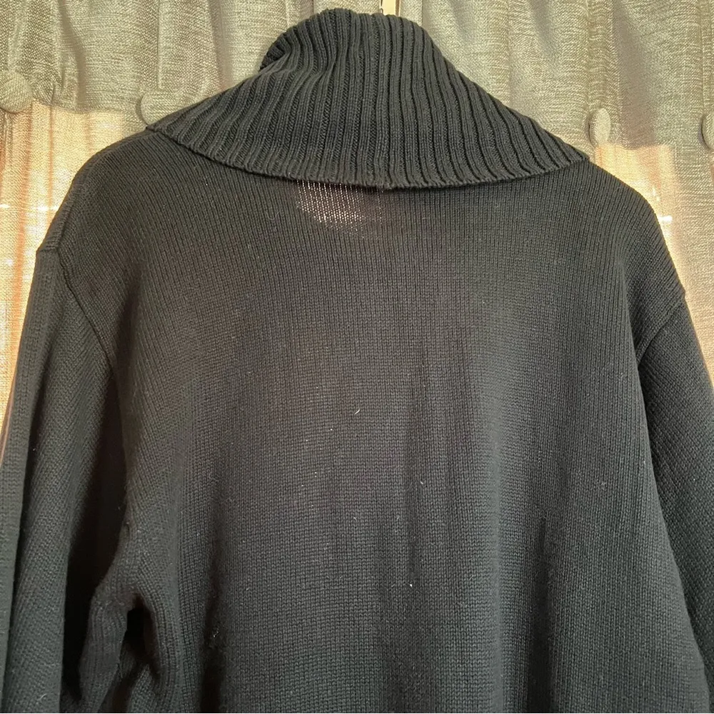 Pria Black Cotton Batwing Elbow Length Turtleneck Sweater Size Large - Image 12