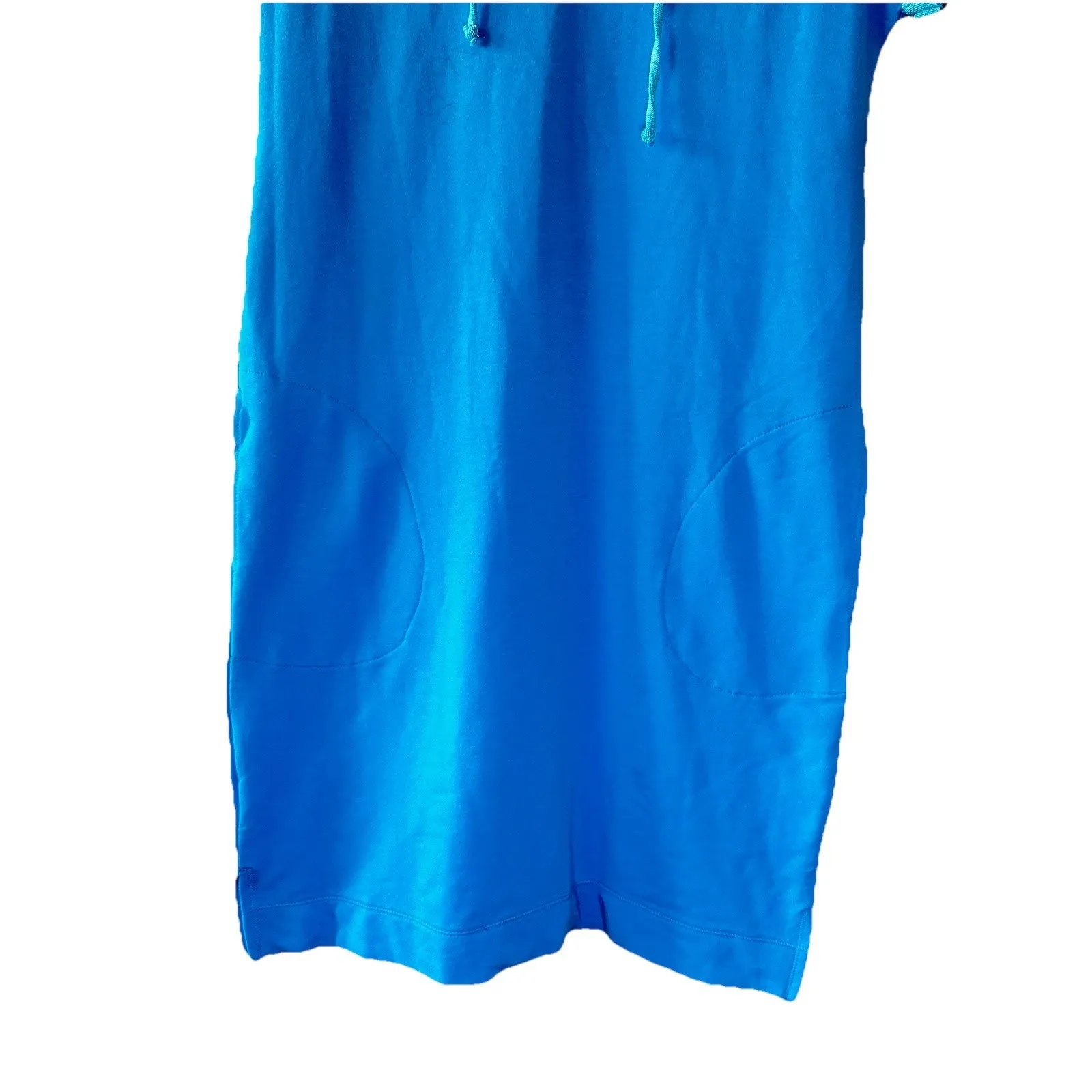 Chico's Blue Hooded Dress Size 0 (S/M) Pocketed‎ Lounge Sporty Coastal Casual - Image 6