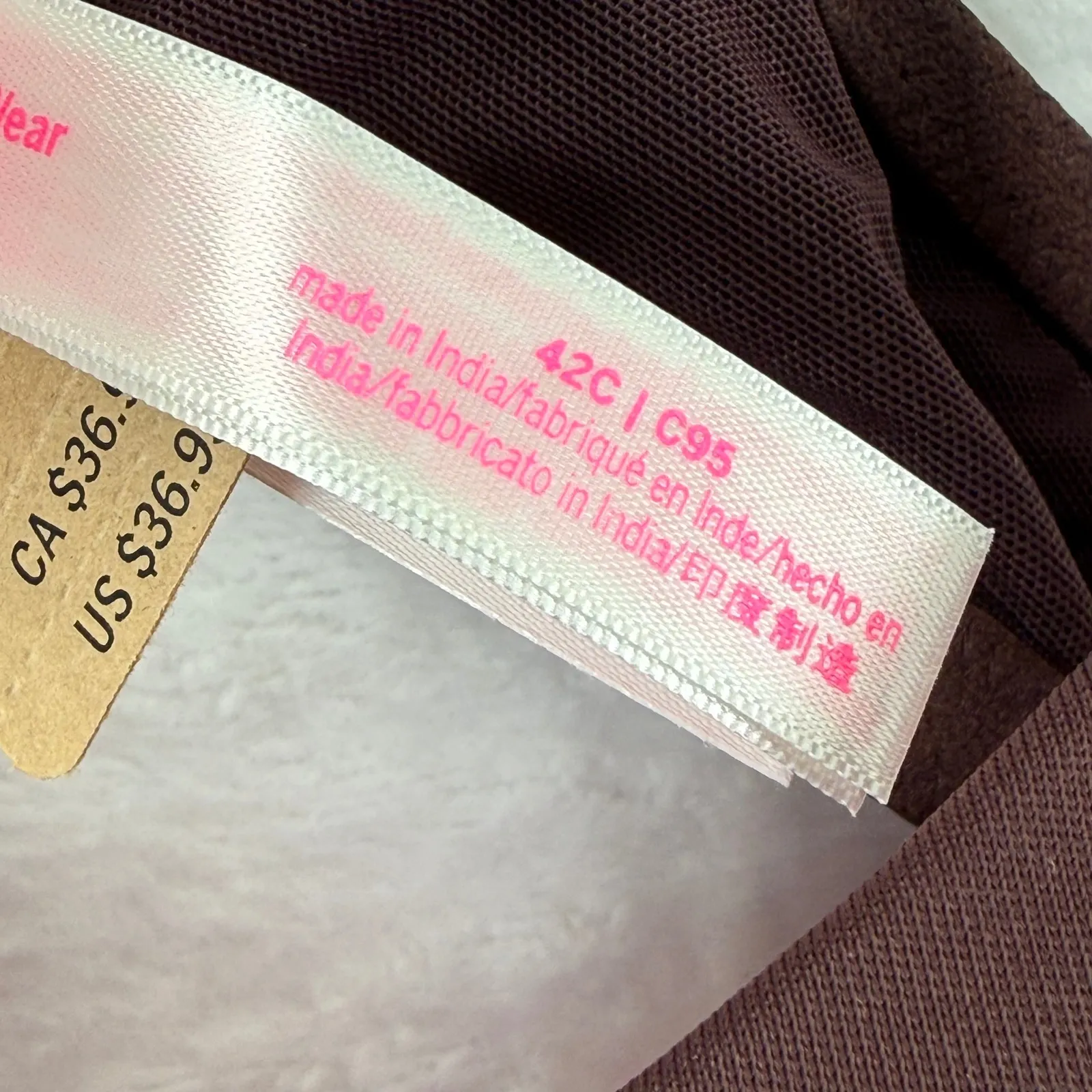 PINK Victoria's Secret Wear Everywhere Push Up Bra Deep Plum Size 42C Brown - Image 3