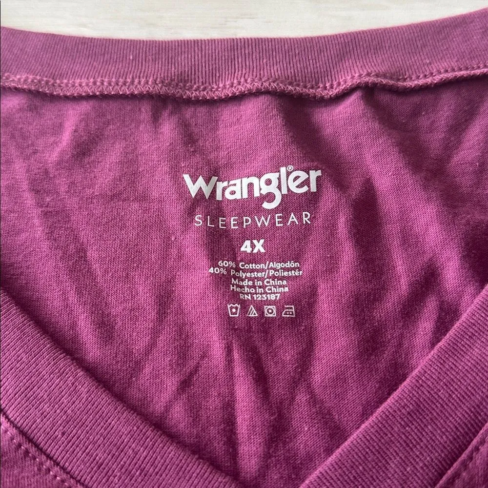 Wrangler Short Sleeve Sleep/Loungewear Amaranth Purple Paisley 4X NWT - Image 5