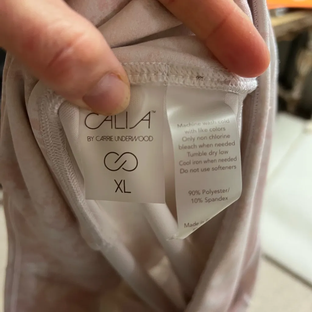 Pink and White Patterned Leggings by Calia Snake skin print XL - Image 7