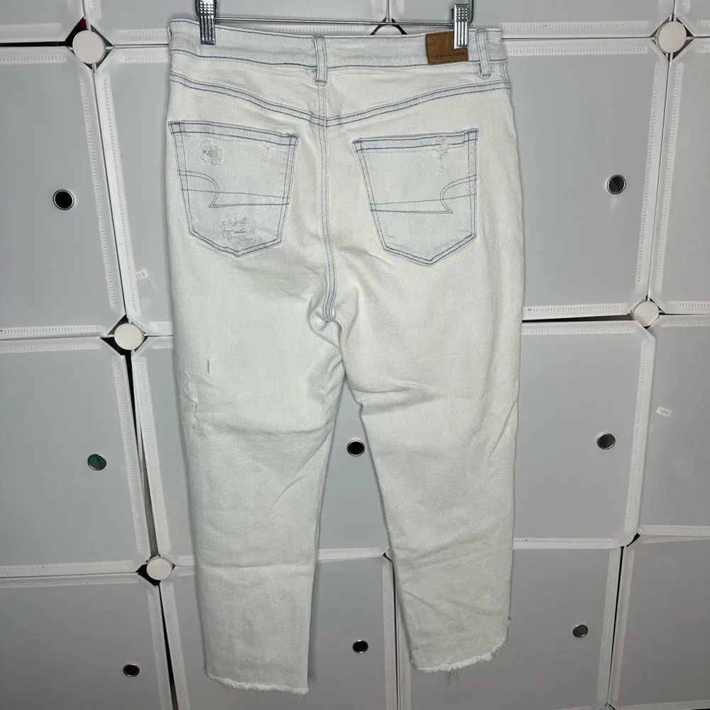 American Eagle Outfitters Mom Jeans Ripped High Waist Size 8 Short - Image 3
