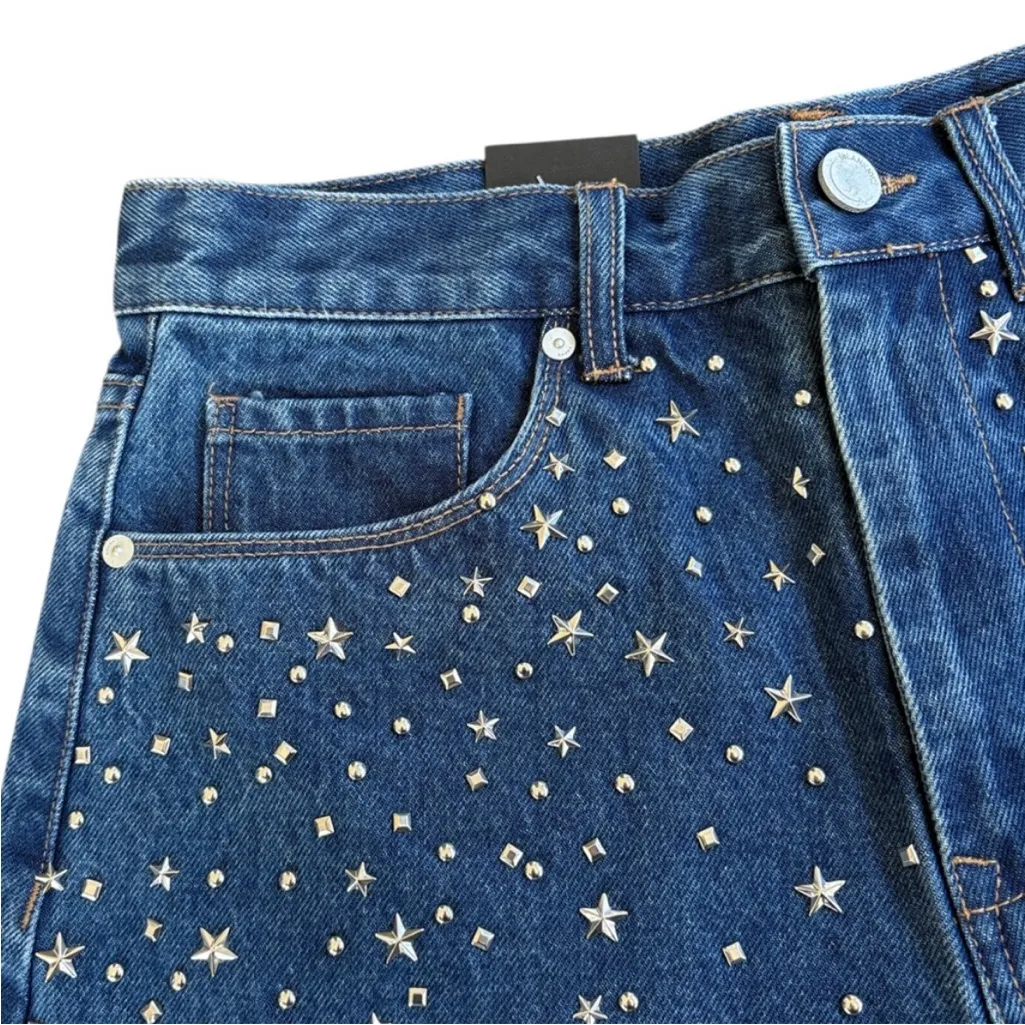 NWT BLANK NYC The Reeve High Rise Silver Dream Denim Shorts Size 28 Retail $98 - Image 3