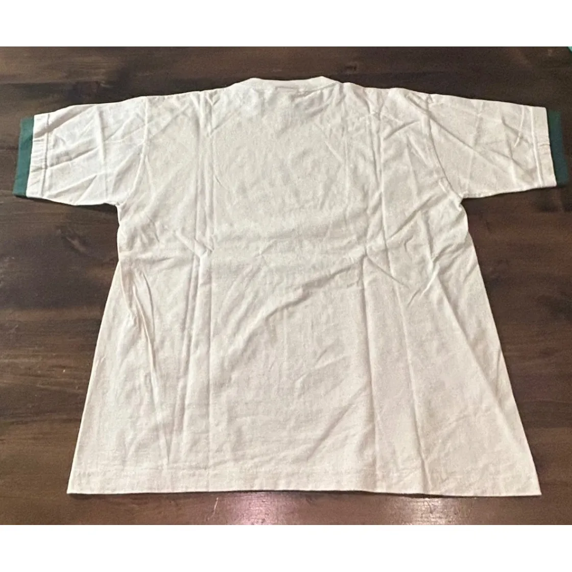 Vintage Cracker Barrel Sunflower Shirt Casual Comfy Cream Green Trim XL Made USA - Image 3