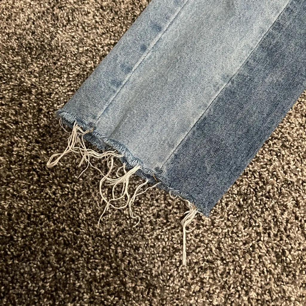 Blank NYC The Baxer blue Fray Hem Barrel Leg Jeans with back pockets removed 25 - Image 3