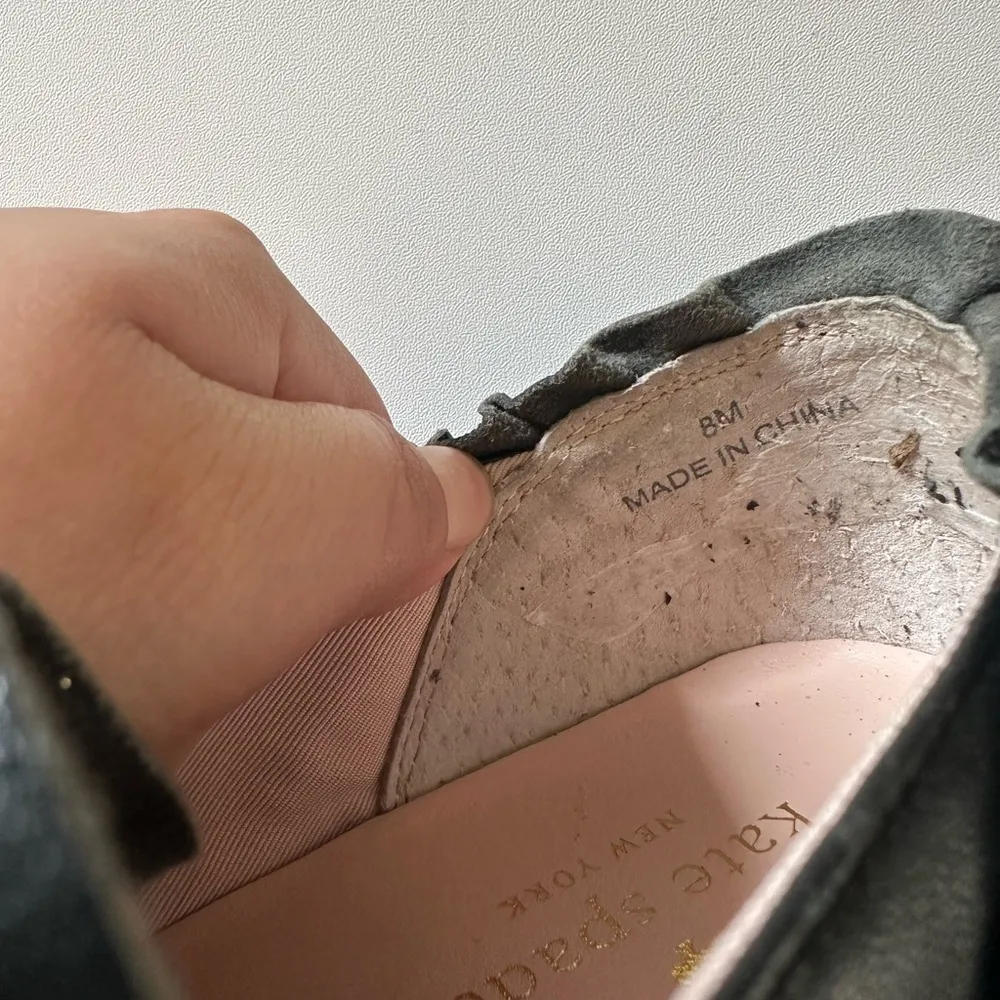 Kate Spade Black Leather Flats loafers size 8 - Image 3