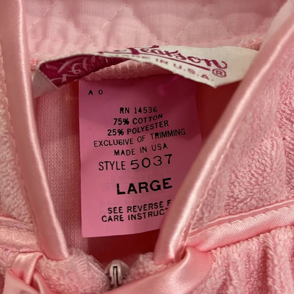 Vintage 70s Evelyn Pearson Large Pink Terrycloth Housecoat Dress with Pockets - Image 6