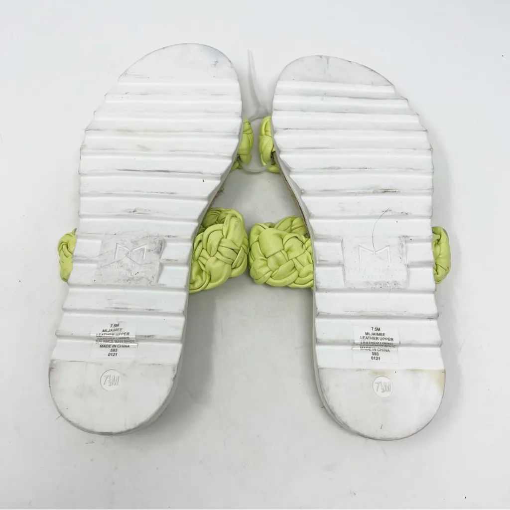 Marc Fisher Jaimee Braided Espadrille Sandals Size 7.5 Citron Yellow Flats - Image 7