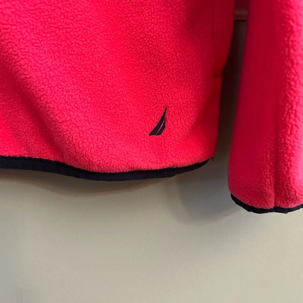 Women’s Náutica Pink Coral 3/4 Zip Pockets Fleece Pullover Sweatshirt Size Small - Image 5