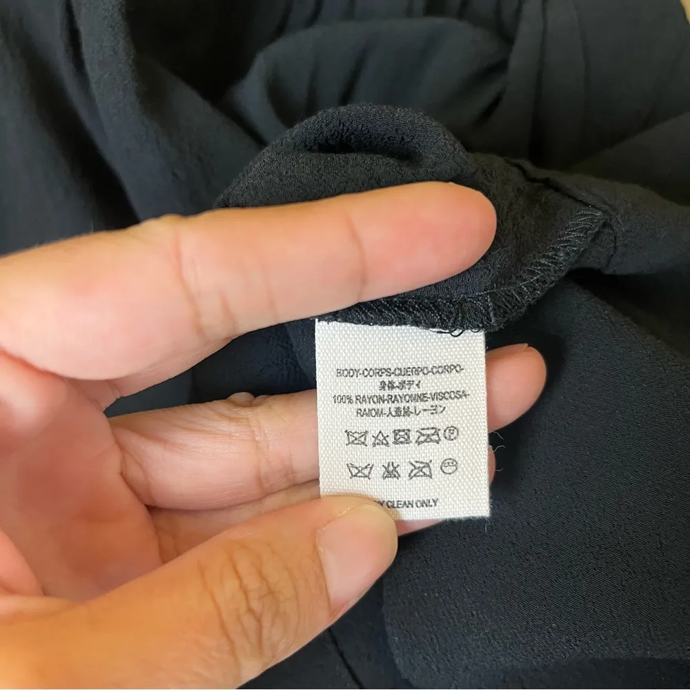 Free People Black Bell Sleeve V Neck Top - Image 7