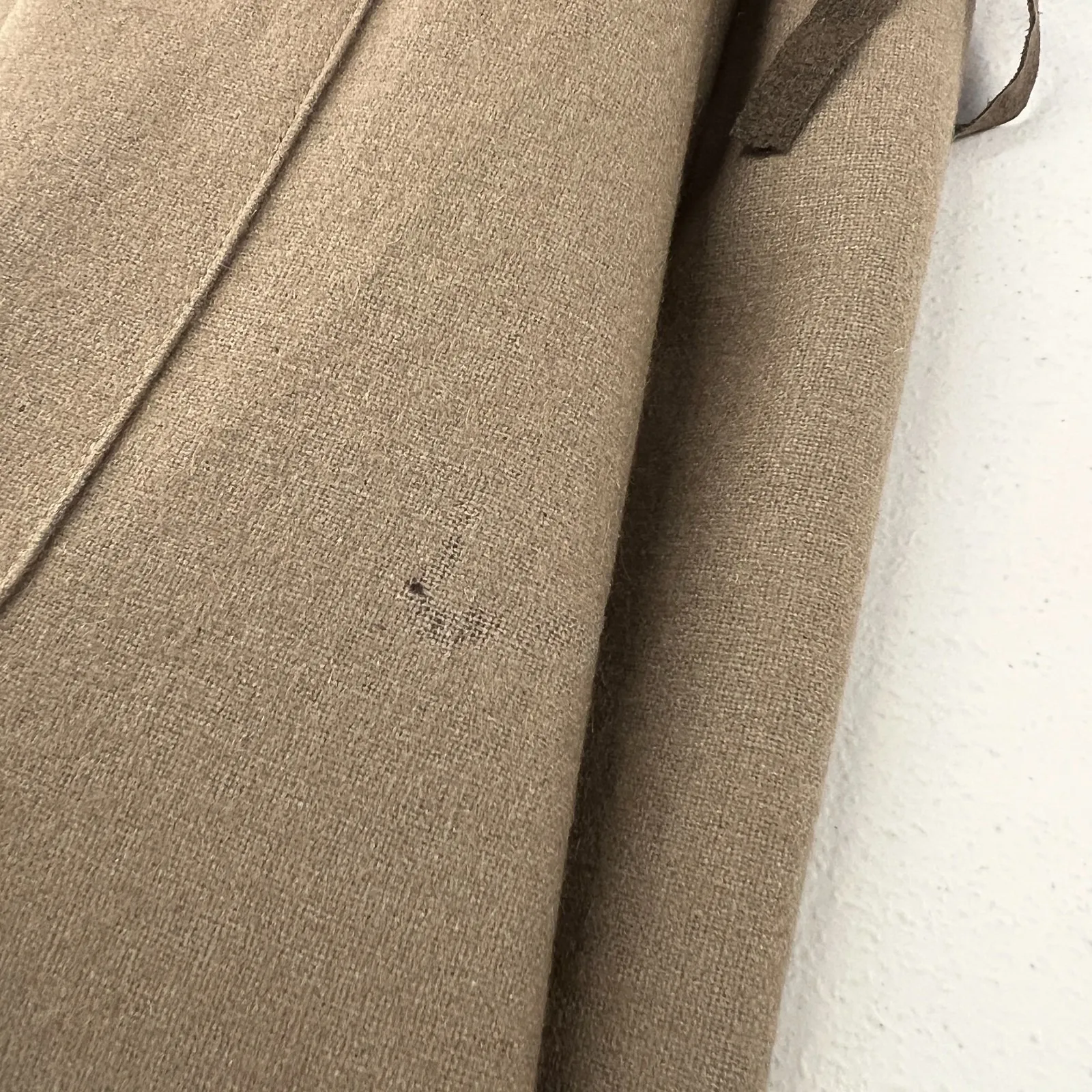 Eddie Bauer Wool  Wrap Maxi Dress M Duster Fringe Hem Tie Waist V Neck Classic - Image 15