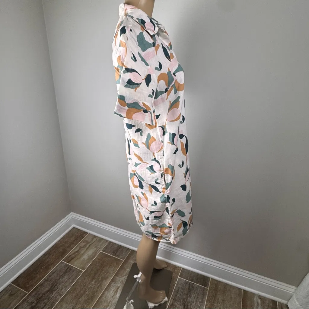 Rachel Zoe Linen Shirt Dress Sz S Short Sleeve Button Front Casual Lightweight‎ - Image 8