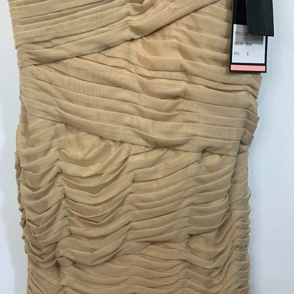 La Femme One Shoulder Fitted Mini Dress - Image 4