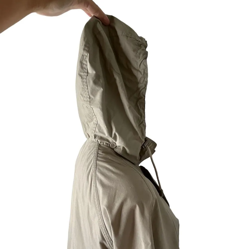 LONDON FOG Womens Size S Khaki Cotton Utility Jacket Lightweight Detachable Hood - Image 6