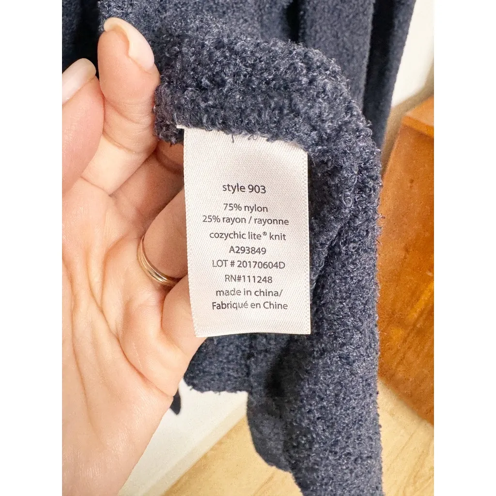 Barefoot Dreams CozyChic Lite Island Wrap Navy Blue Waterfall Cardigan S/M - Image 5