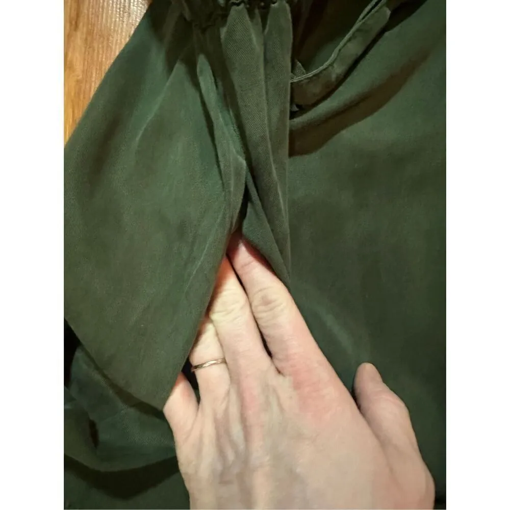NWT Zara Army Green Women's Lyocell Shirt Dress Sz M - Image 10