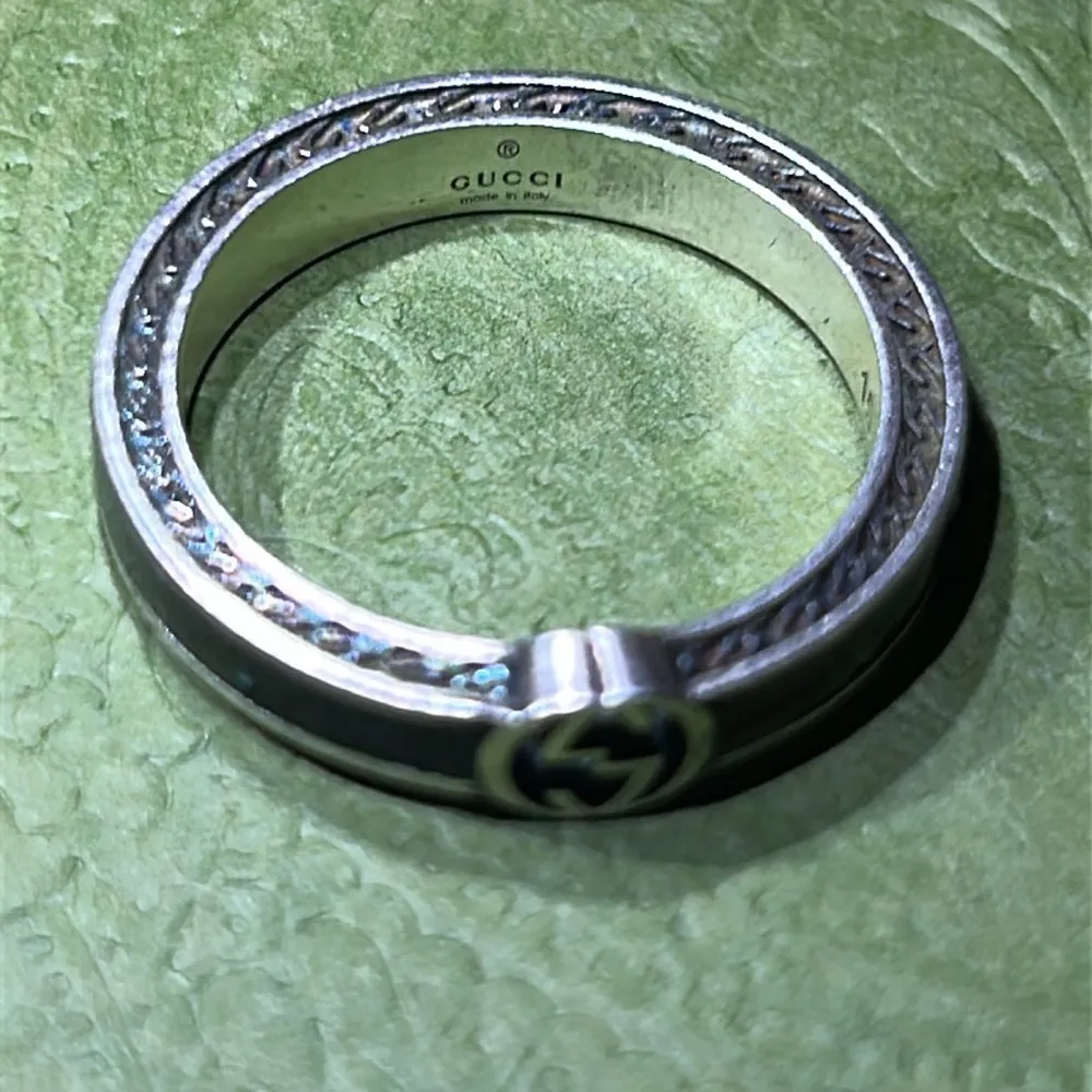 Gucci  Interlocking G Enamel Ring Black Ag925 - Image 3