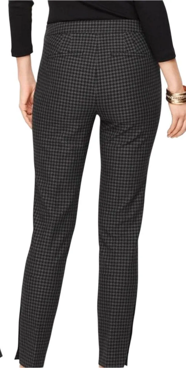Talbots Pants Womens 14P Chatham Ankle Houndstooth Black Gray Stretch Preppy - Image 2
