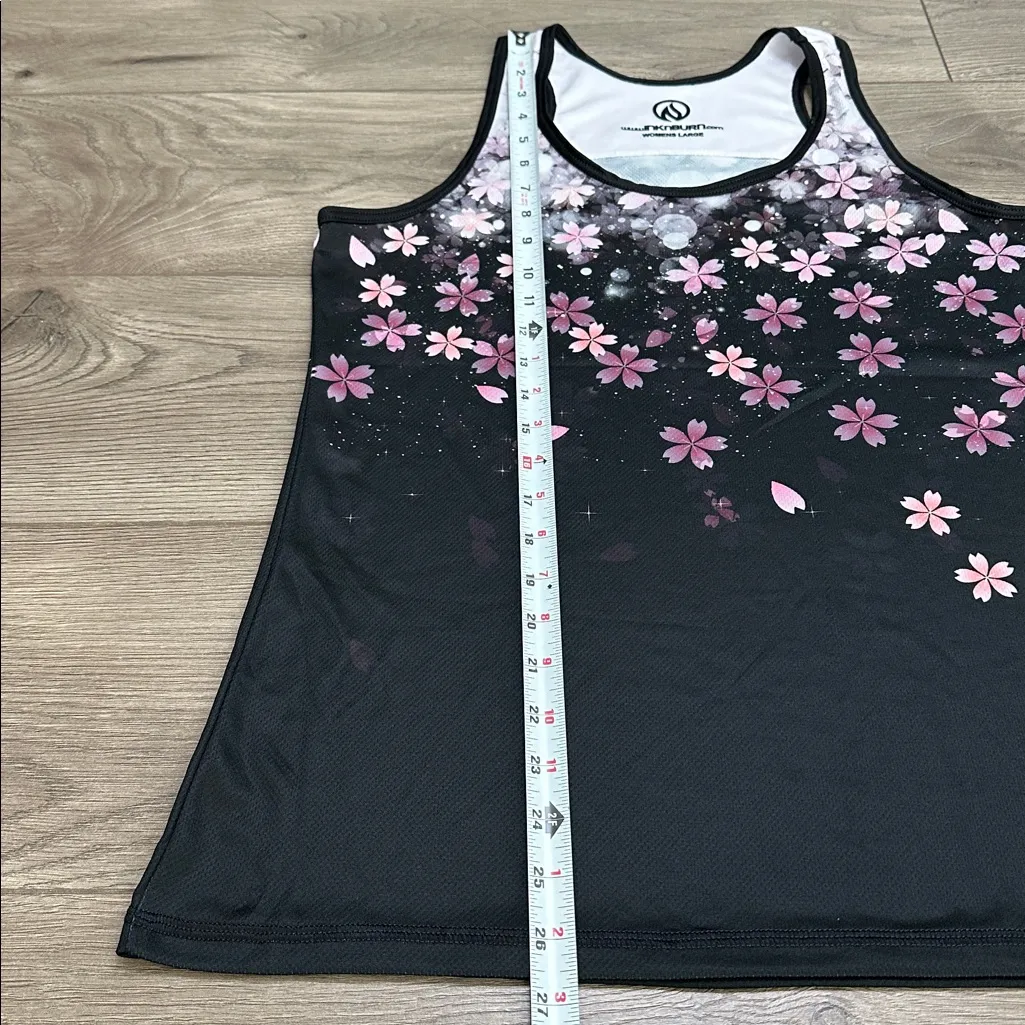 INKnBURN Pink Sakura Singlet Running Training Tank Black Pink Size Large - Image 8