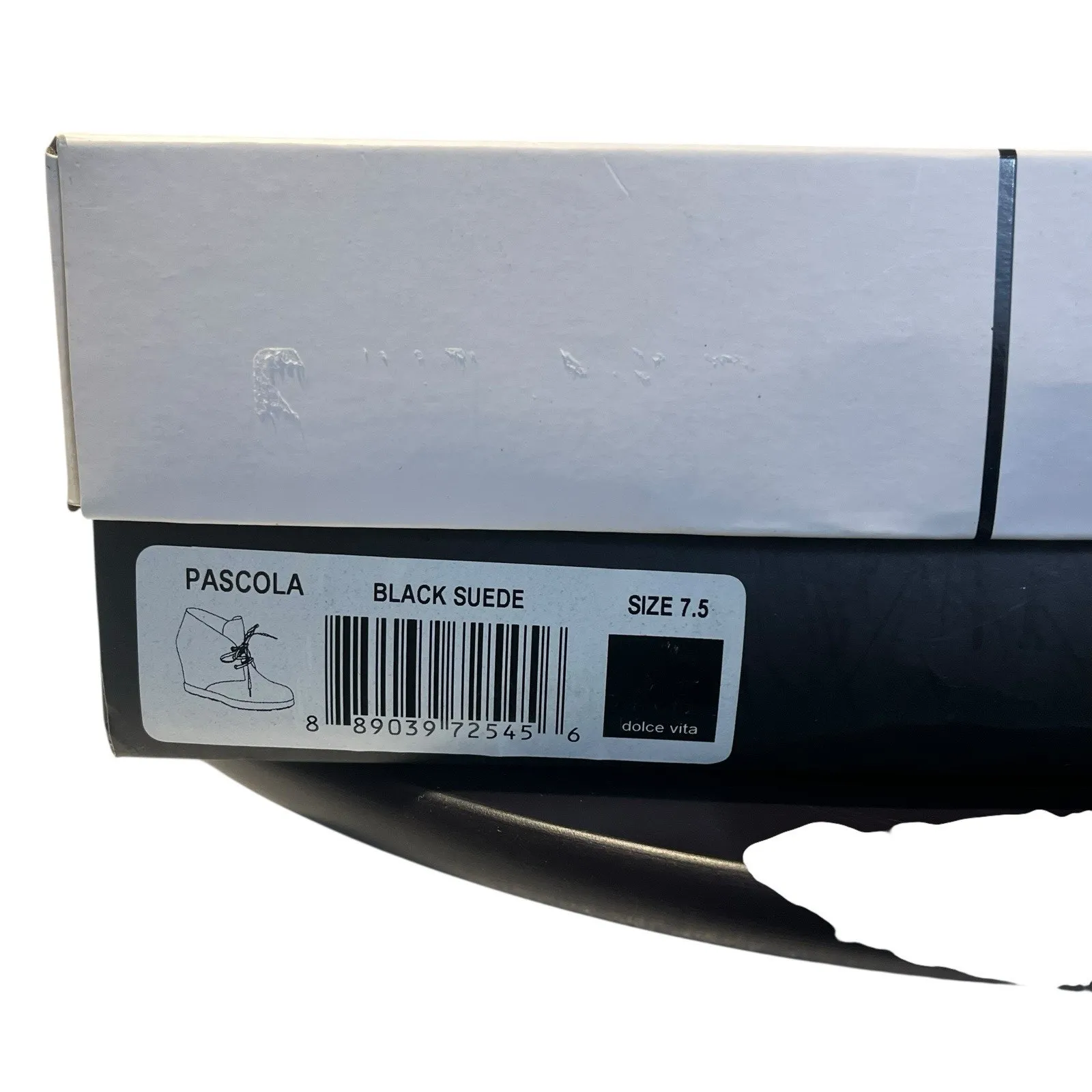 Dolce Vita Women's 7.5 black suede wedge chukka style lace up booties - Image 8